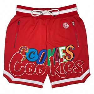 NEW COOKIES men's on the block athletic mesh short in red